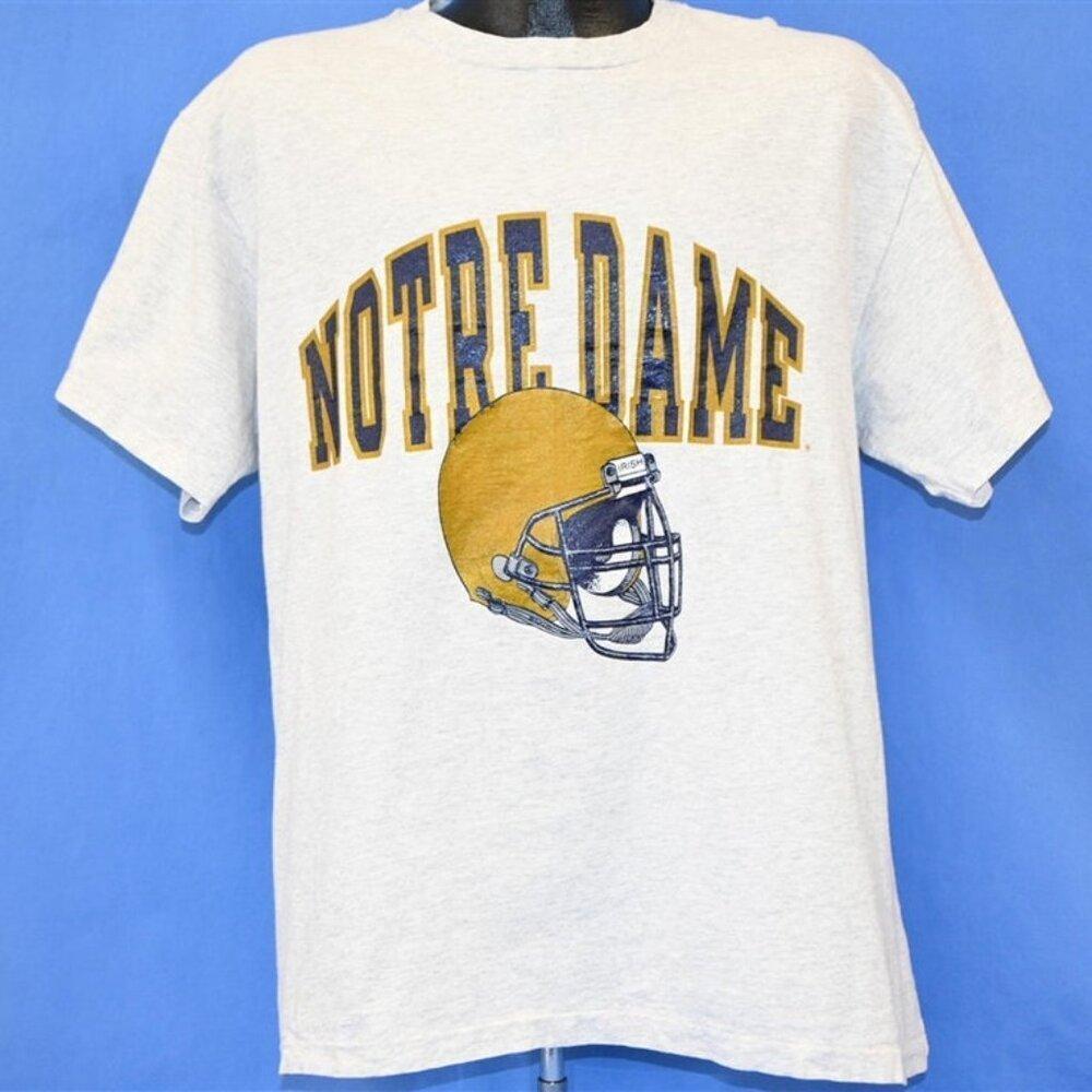 Notre Dame Fighting Irish Football Ncaa College Shirt Retro Helmet G383 - Picture 1 of 4